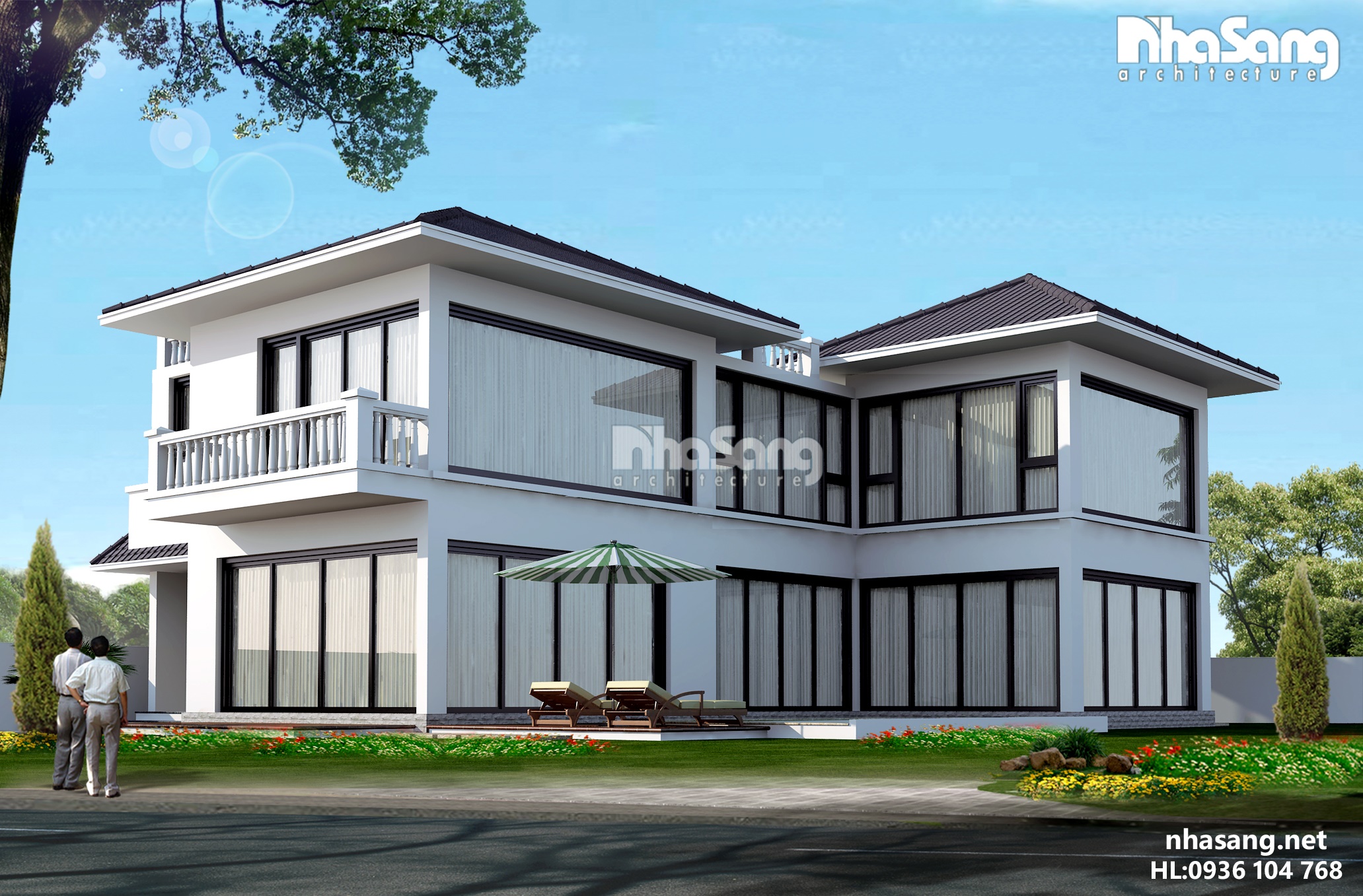 mẫu thiết kế nhà biệt thự vườn 2 tầng